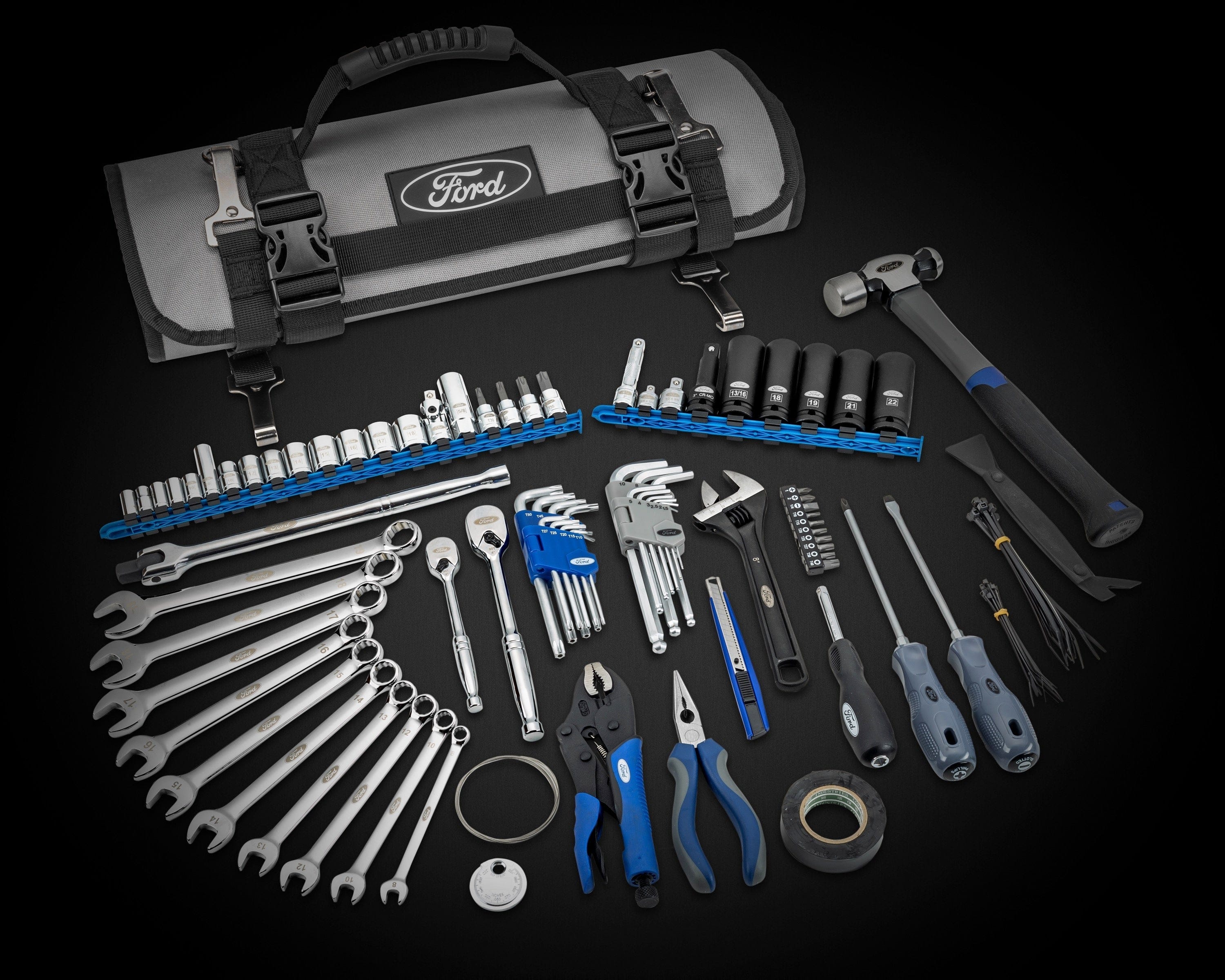 86pc Ford Brand Tool Roll Kit – ROCKWORKX