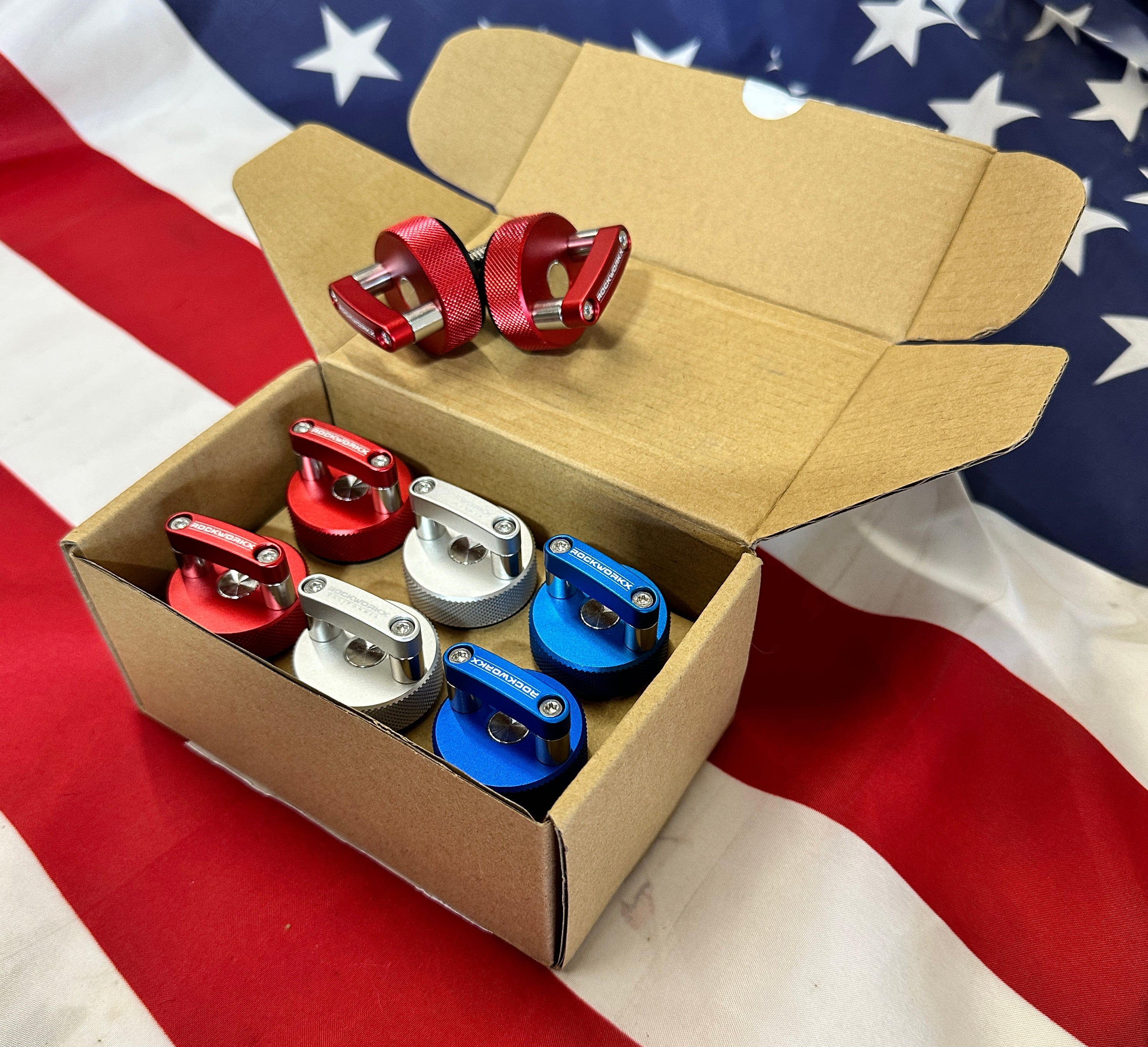 Hard Top Thumb Screws - LIMITED EDITION Red, White & Blue - 6 or 8