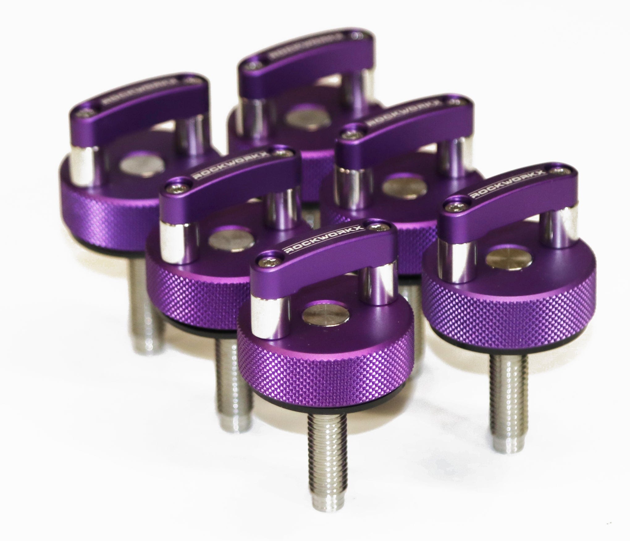JEEP Wrangler PURPLE Hard Top Quick Removal Fastener Thumb Screw (Six Piece Set) LIMITED EDITION , Billet aluminum & Stainless steel rockworkx