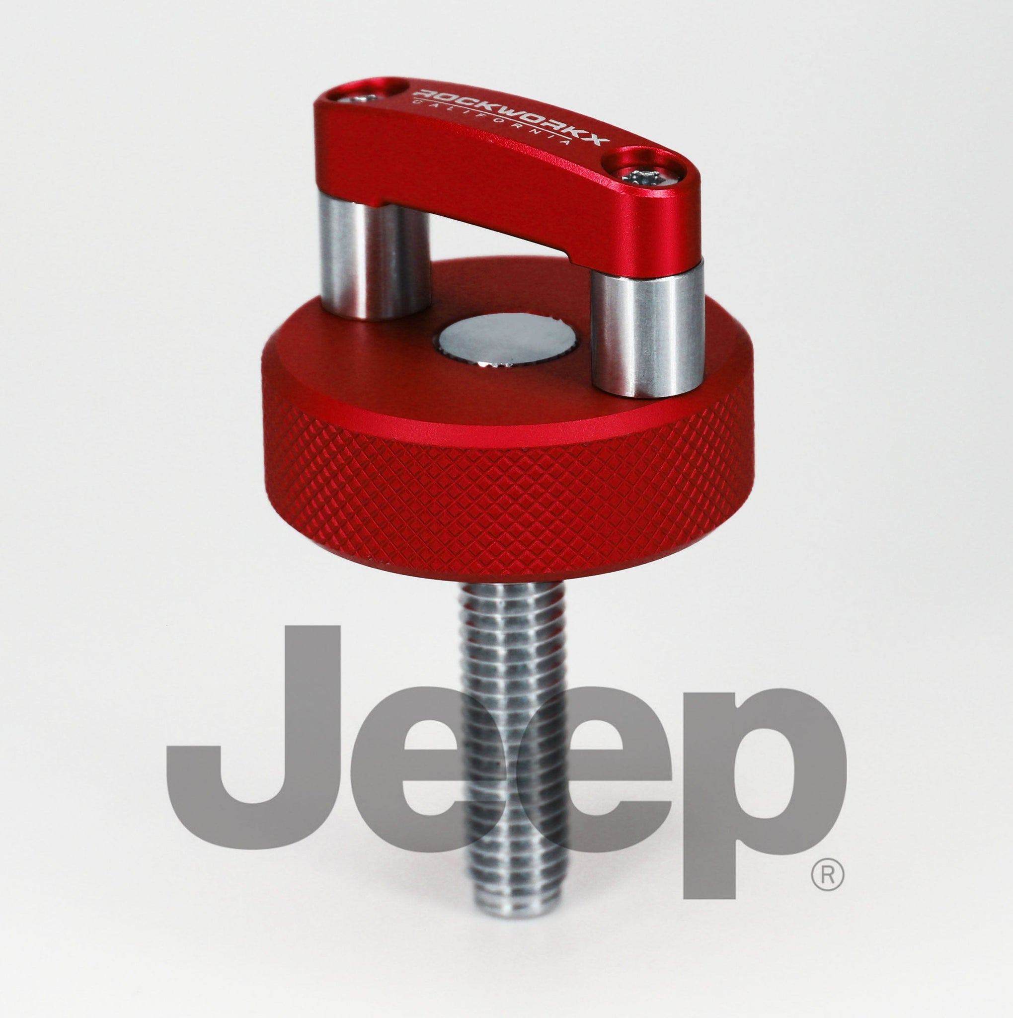 JEEP Wrangler CJ, YJ, & TL/LJ Hard Top Quick Removal Fastener Thumb Screws, integrated D Ring, ROCKWORKX Billet Aluminum (Six Piece Set) rockworkx