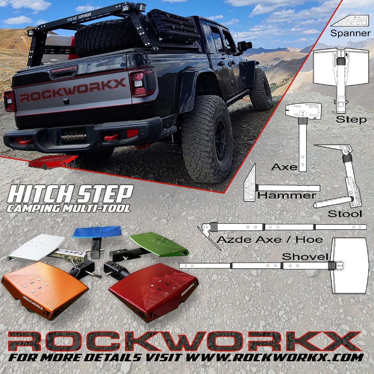 Rockworkx T7 Multi-Tool & Hitch Lock rockworkx